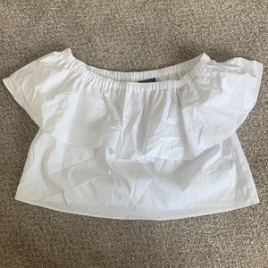 Top shop white cropped blouse